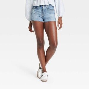 High-Rise Cut-Off Mini Jean Shorts. NWOT. - Light Wash Sz. 2 - Universal Thread.